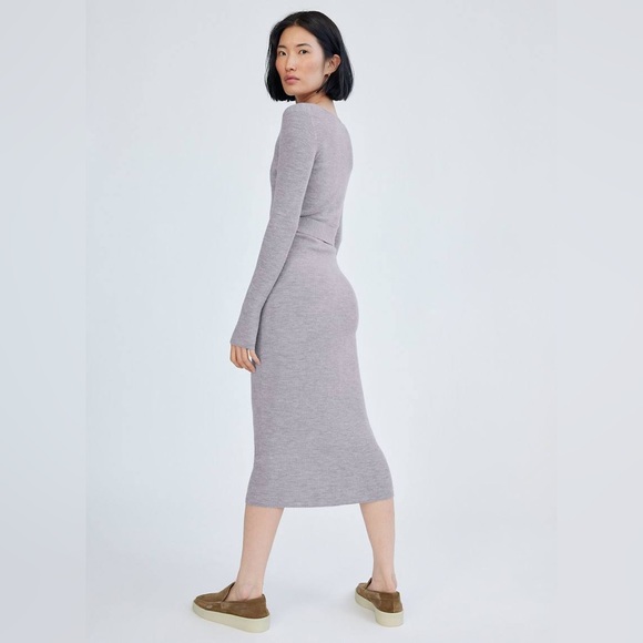 The group babaton chelsea Henley sweater dress xs Heather grey - Picture 2 of 8